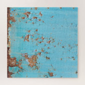 Rusted Blue Metal: gestructureerde muur. Legpuzzel (Horizontaal)