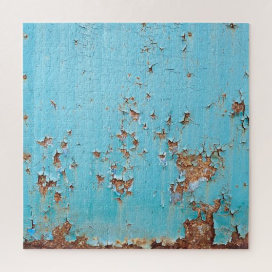 Rusted Blue Metal: gestructureerde muur. Legpuzzel (Verticaal)