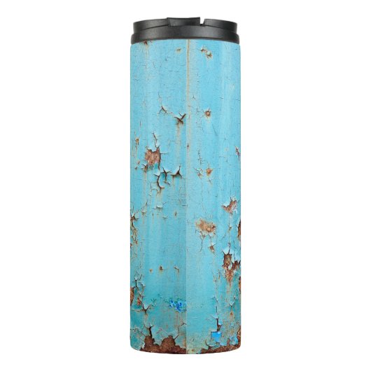 Rusted Blue Metal: gestructureerde muur. Thermosbeker (Achterkant)