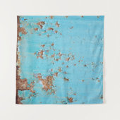 Rusted Blue Metal: gestructureerde muur. Wandkleed (Voorkant (horizontaal))