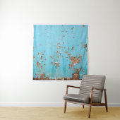 Rusted Blue Metal: gestructureerde muur. Wandkleed (In situ)