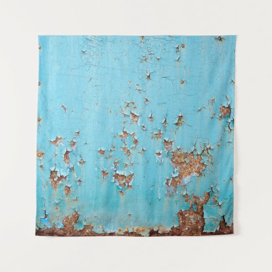 Rusted Blue Metal: gestructureerde muur. Wandkleed (Voorkant)