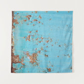 Rusted Blue Metal: gestructureerde muur. Wandkleed (Voorkant (horizontaal))