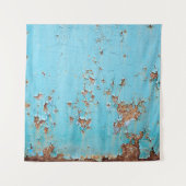 Rusted Blue Metal: gestructureerde muur. Wandkleed (Voorkant)