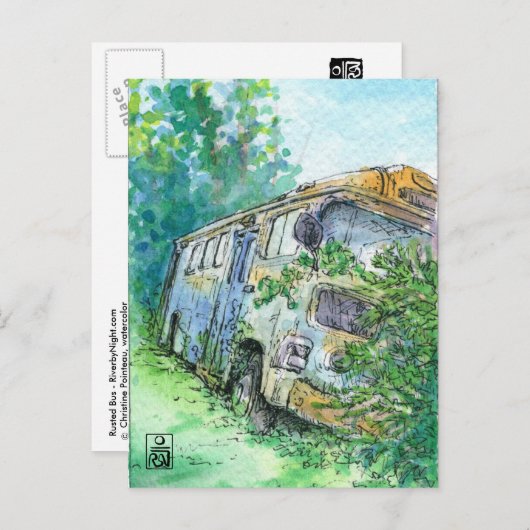 Rusted Bus Briefkaart (Voorkant / Achterkant)