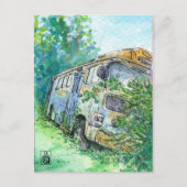 Rusted Bus Briefkaart (Voorkant)