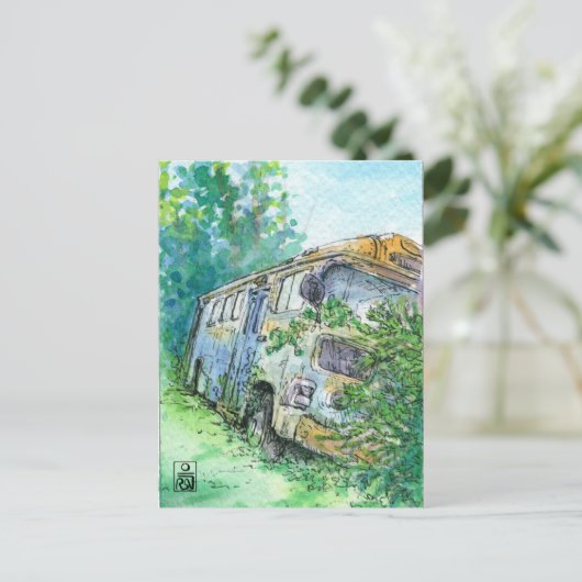 Rusted Bus Briefkaart (Staand voorkant)