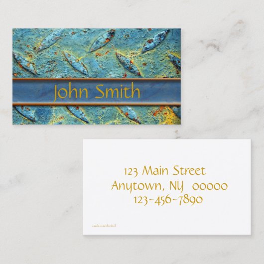 Rusted Diamond Bord Metal Visitekaartje (Voorkant / Achterkant)