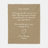 Rusted Gold Handwrited Love Letter of Message Fleece Deken (Voorkant)