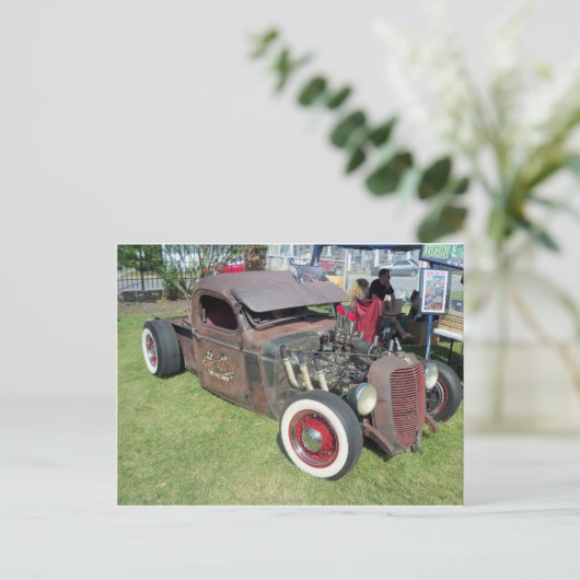 Rusted Hot Rod Briefkaart (Staand voorkant)
