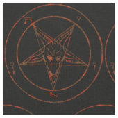 Rusted Iron Baphomet Demon Gothic Fabric Stof (Close Up)