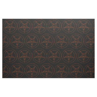 Rusted Iron Baphomet Demon Gothic Fabric Stof