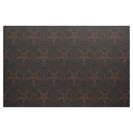 Rusted Iron Baphomet Demon Gothic Fabric Stof (Fat Quarter)