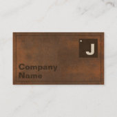 Rusted Iron Bold Typografie Monogram QR-code Visitekaartje (Achterkant)