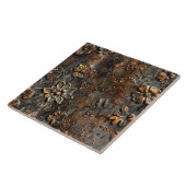 Rusted Metal Antique Floral Tegeltje (Zijkant)