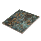 Rusted Metal Antique Floral Tegeltje (Zijkant)