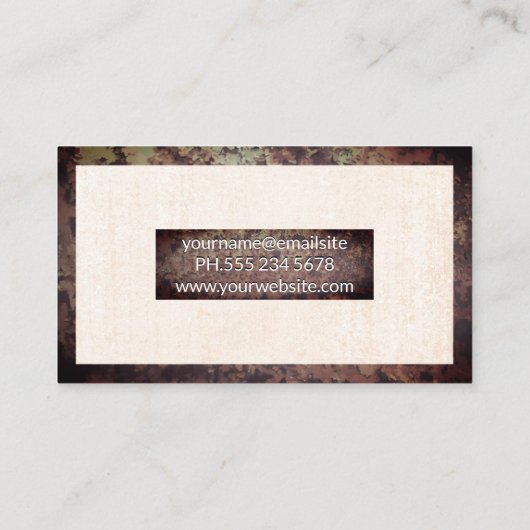 Rusted Metal Border | Grunge Textured Background Visitekaartje (Achterkant)