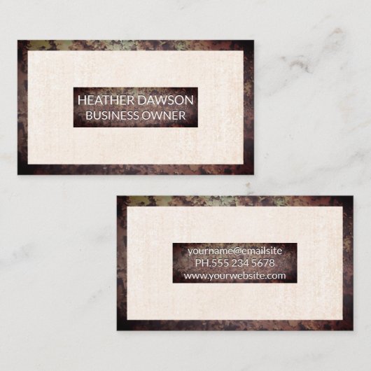 Rusted Metal Border | Grunge Textured Background Visitekaartje (Voorkant / Achterkant)
