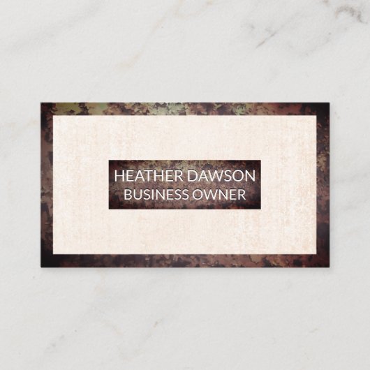 Rusted Metal Border | Grunge Textured Background Visitekaartje (Voorkant)