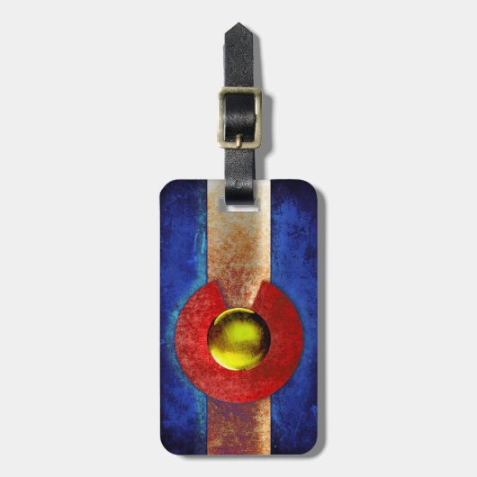 Rusted Metal Colorado Vlag Bagagelabel (Voorkant verticaal)