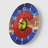 Rusted Metal Colorado Vlag Grote Klok (Hoek)