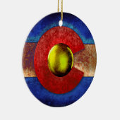 Rusted Metal Colorado Vlag Keramisch Ornament (Rechts)