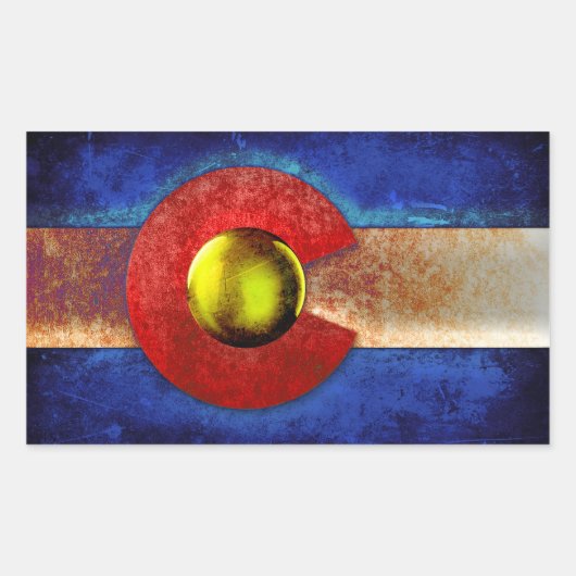 Rusted Metal Colorado Vlag Rechthoekige Sticker (Voorkant)