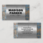 Rusted Metal | Gescrateerde oude metallische achte Visitekaartje (Voorkant / Achterkant)