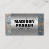 Rusted Metal | Gescrateerde oude metallische achte Visitekaartje (Voorkant)