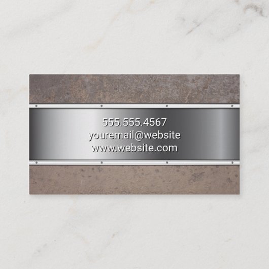 Rusted Metal | Metaal Visitekaartje (Achterkant)