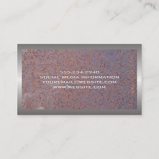 Rusted Metal | Metaalgrens Visitekaartje (Achterkant)