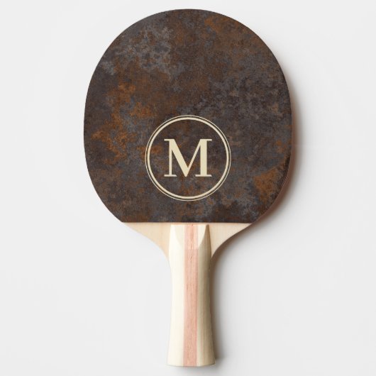 Rusted Metal Sheet Monogram Tafeltennisbatje (Voorkant)