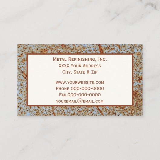 Rusted Metal Texture met aangepaste Logo Visitekaartje (Achterkant)