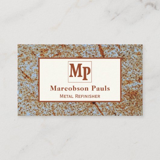 Rusted Metal Texture met aangepaste Logo Visitekaartje (Voorkant)