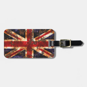 Rusted Patriotic United Kingdom Flag Bagagelabel