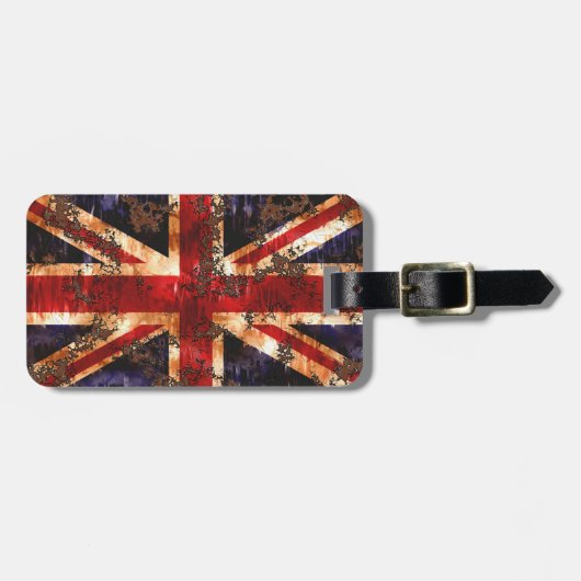 Rusted Patriotic United Kingdom Flag Bagagelabel (Voorkant horizontaal)