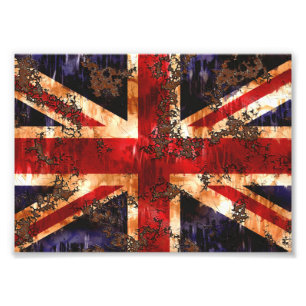 Rusted Patriotic United Kingdom Flag Foto Afdruk
