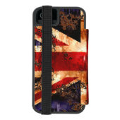 Rusted Patriotic United Kingdom Flag Incipio iPhone Portemonnee Hoesje (Agenda Achterkant)