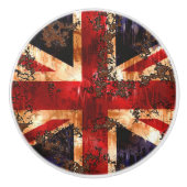 Rusted Patriotic United Kingdom Flag Keramische Knop (Voorkant)