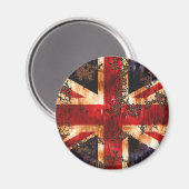 Rusted Patriotic United Kingdom Flag Magneet (Voorkant / Achterkant)