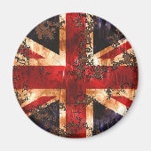 Rusted Patriotic United Kingdom Flag Magneet (Voorkant)