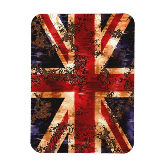 Rusted Patriotic United Kingdom Flag Magneet (Verticaal)