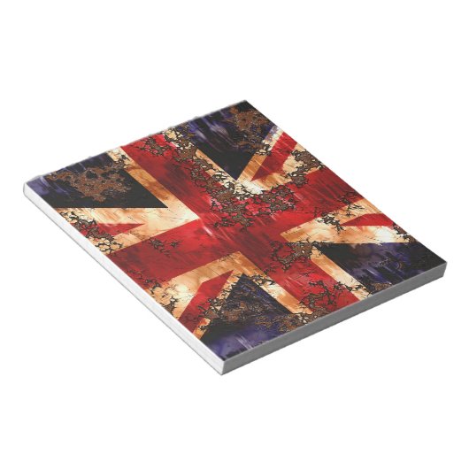 Rusted Patriotic United Kingdom Flag Notitieblok (Schuin)