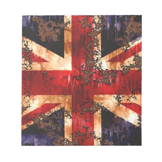 Rusted Patriotic United Kingdom Flag Notitieblok (Voorkant)