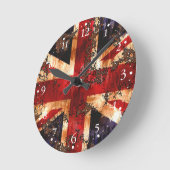Rusted Patriotic United Kingdom Flag Ronde Klok (Hoek)