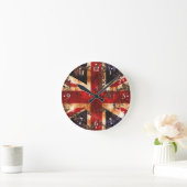 Rusted Patriotic United Kingdom Flag Ronde Klok (Huis)