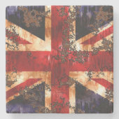Rusted Patriotic United Kingdom Flag Stenen Onderzetter (Voorkant)