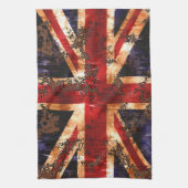 Rusted Patriotic United Kingdom Flag Theedoek (Verticaal)