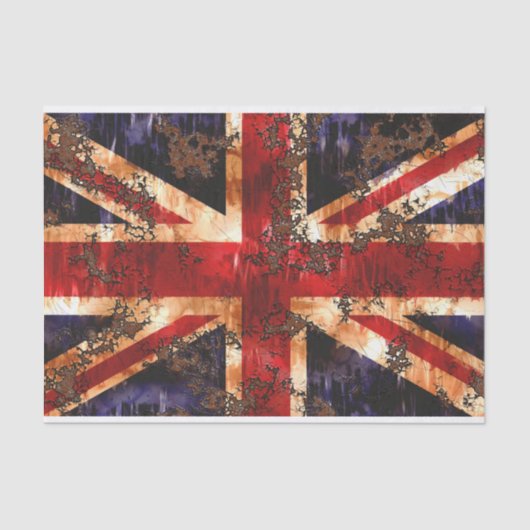Rusted Patriotic United Kingdom Flag Tissuepapier (Voorkant)