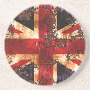 Rusted Patriotic United Kingdom Flag Zandsteen Onderzetter